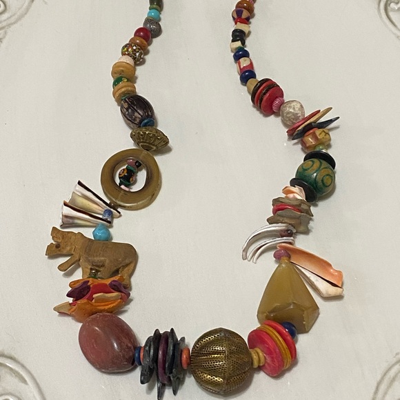 3/22 Unique Vintage Coco Shell Wood Necklace / Boho - Picture 12 of 12